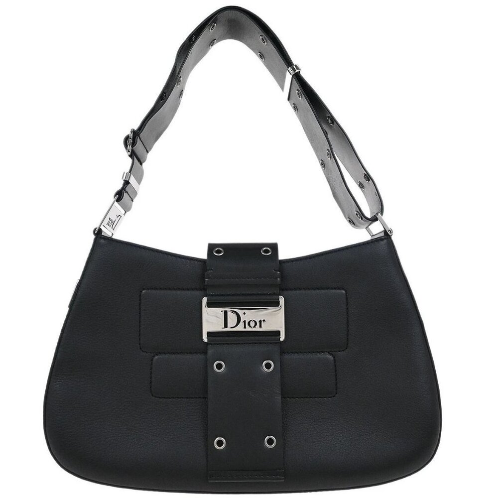 Christian Dior Black Leather Street Chic Columbus Shoulder Bag MA-0042 134887